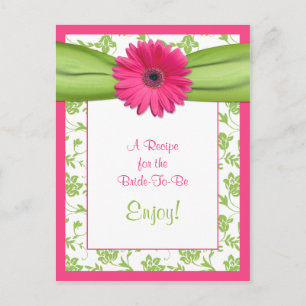 Postale Carte de recettes de marguerite rose pour la marié