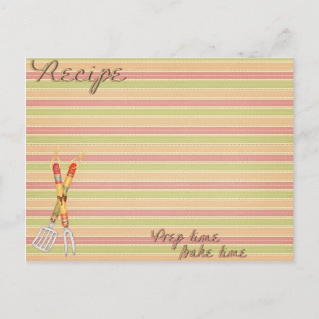 Postale Carte de recettes d'été (Devant)