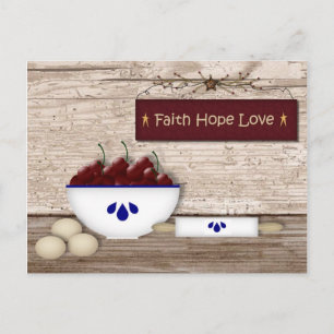 Postale Carte de recettes Faith Hope Love