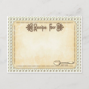 Postale carte de recettes grand-mère vieux look