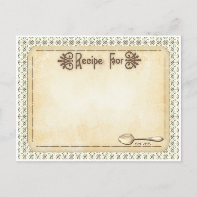 Postale carte de recettes grand-mère vieux look (Devant)