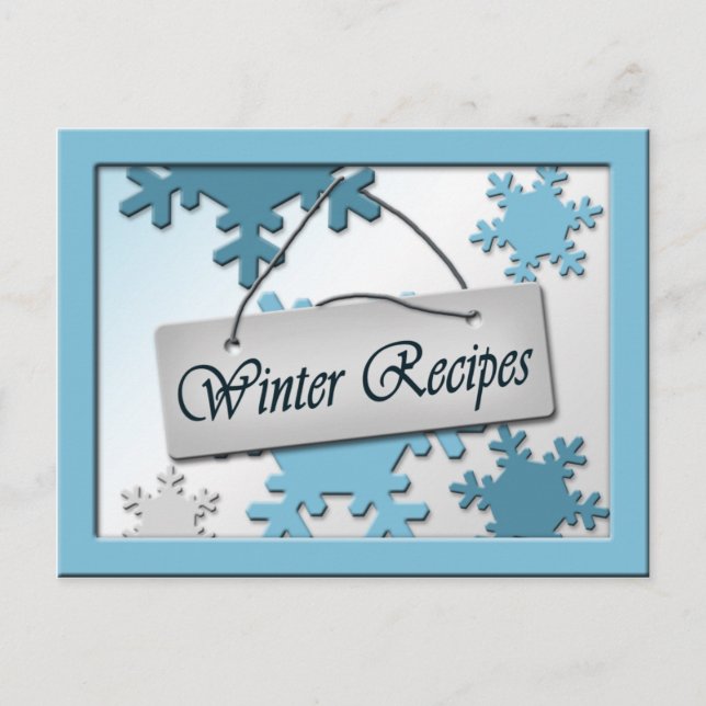 Postale Carte de recettes pour les flocons de neige d'hive (Devant)