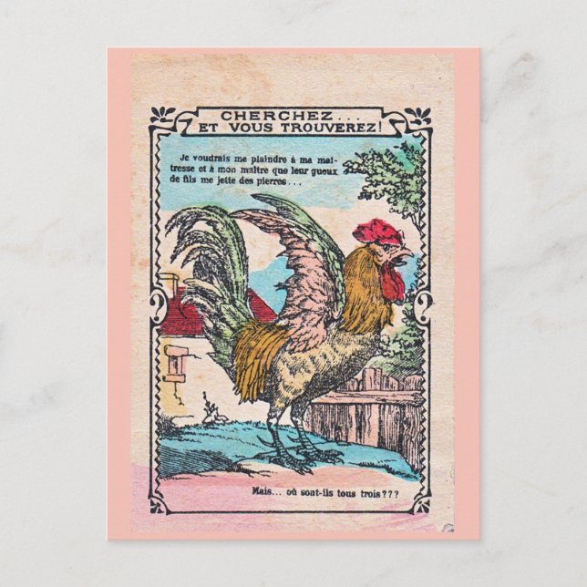 Postale CARTE DE RÉCOMPENSE SCOLAIRE "ROOSTER" (années 190 (Devant)