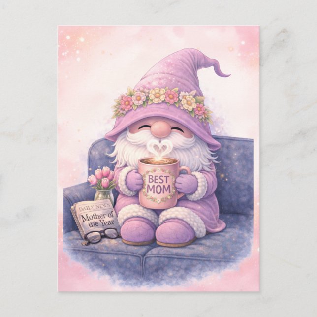 Postale Carte de reconnaissance pour maman fantaisiste (Devant)