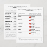 Carte de référence modifiable de droit de résiliat