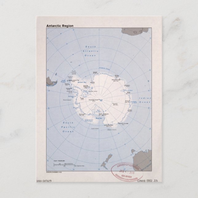 Postale Carte de Region antarctique (1982) (Devant)