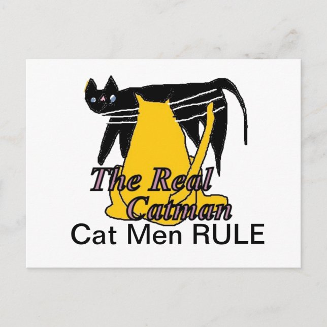 Postale Carte de règle pour hommes chats (Devant)