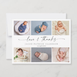 Postale Carte de remerciement bébé écriture manuscrite, am