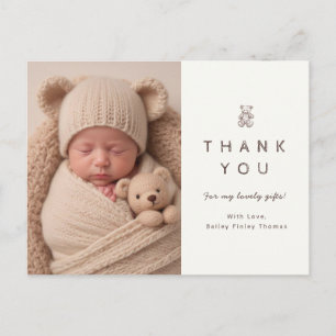 Postale Carte de remerciement bébé mignon pour cadeaux