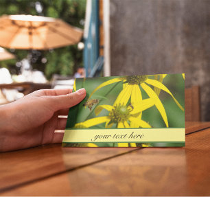Postale Carte de Remerciement Botanique Abeille Vintage