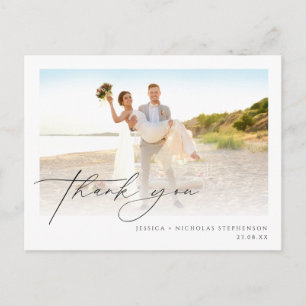 Postale Carte de remerciement calligraphiée pour mariage