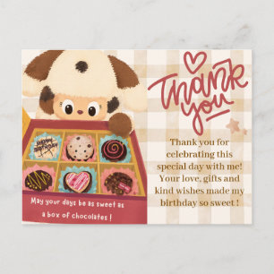 Postale Carte de remerciement Chien en Chocolat Joyeux a