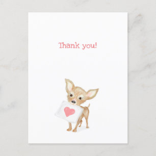 Postale Carte de remerciement chihuahua mignonne