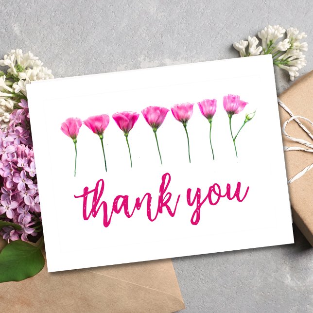 Postale Carte de remerciement – Conception florale pour 65 (Créateur téléchargé)