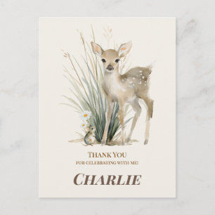 Postale Carte de remerciement d'anniversaire de cerf de la