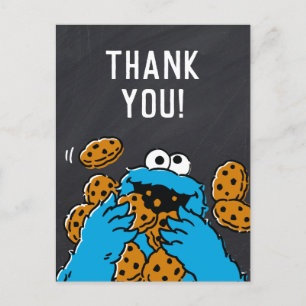 Postale Carte de remerciement d'anniversaire de Cookie Mon