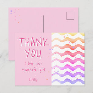 Postale Carte de remerciement d'anniversaire Fille Vague R