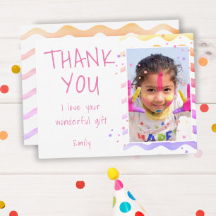 Postale Carte de remerciement d'anniversaire pour fille co