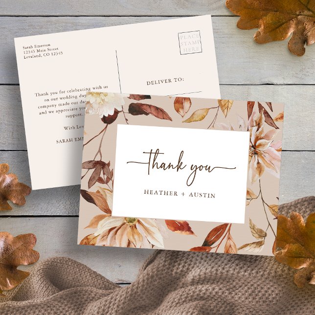 Postale Carte de remerciement d'automne (Fall Thank You Postcard
)