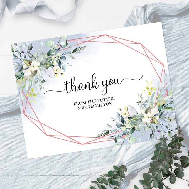 Postale Carte de remerciement de bapteme de mariage géomét (Créateur téléchargé)