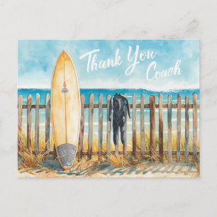 Postale Carte de remerciement de coach de surf   Planche d