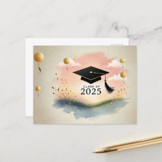 Postale Carte de remerciement de fin d'études