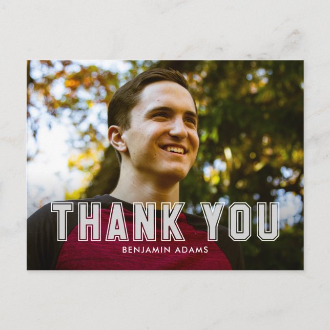 Postale Carte de remerciement de fin d'études classique (Devant)