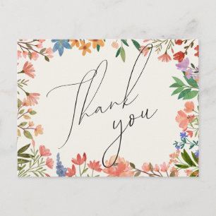 Postale Carte de remerciement de mariage à l'écriture de f