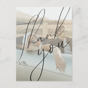Postale Carte de Remerciement de Mariage à Script Minimali