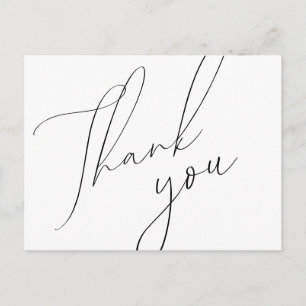 Postale Carte de Remerciement de Mariage à Script Minimali