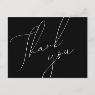 Postale Carte de Remerciement de Mariage à Script Minimali