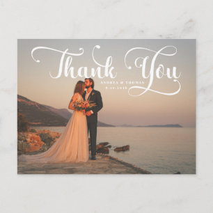 Postale Carte de remerciement de mariage avec photo