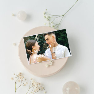 Postale Carte de remerciement de mariage avec photo