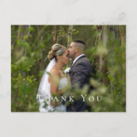 Carte de remerciement de mariage avec photo de cou