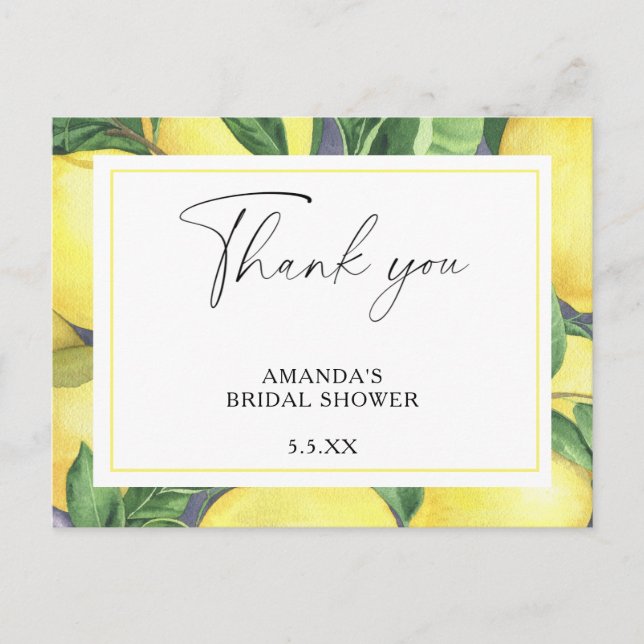 Postale Carte de remerciement de mariage Citron Citrus (Devant)