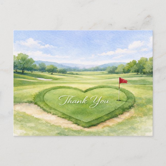 Postale Carte de remerciement de mariage de golf (Devant)