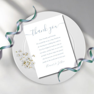 Postale Carte de remerciement de mariage Dusty Blue
