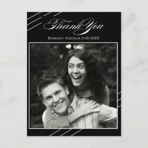 Postale Carte de remerciement de mariage élégante et minim