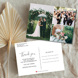 Postale Carte de remerciement de mariage en collage de pho