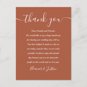 Postale Carte de remerciement de mariage en terre cuite Sc