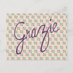 Postale Carte de remerciement de mariage Floral Grazie Tha