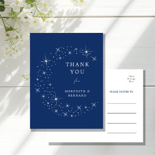 Postale Carte de remerciement de mariage lunaire céleste é