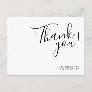 Postale Carte de remerciement de mariage minimaliste simpl