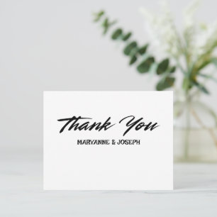 Postale Carte de remerciement de mariage MINIMALISTE SIMPL