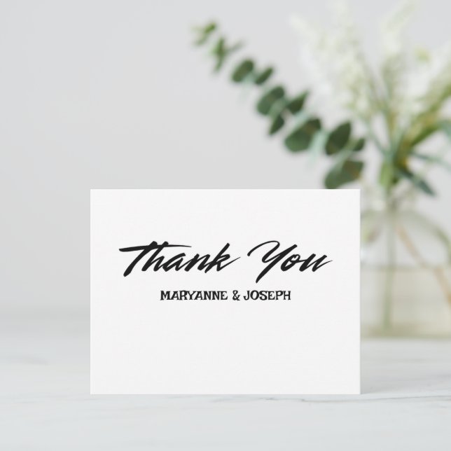 Postale Carte de remerciement de mariage MINIMALISTE SIMPL (Debout devant)