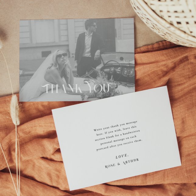 Postale Carte de remerciement de mariage moderne et chic (Créateur téléchargé)