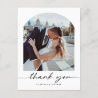 Carte de remerciement de mariage photo à arche min