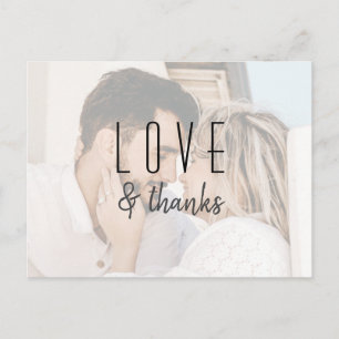 Postale Carte de remerciement de mariage photo avec écritu