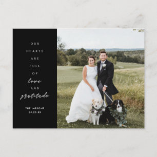 Postale Carte de remerciement de mariage photo Coeurs plei