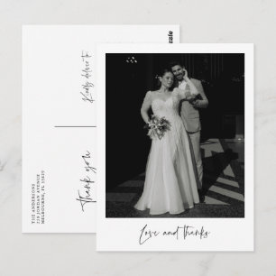 Postale Carte de remerciement de mariage photo Love and Th